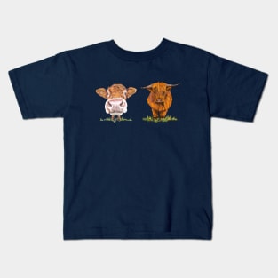 Cute Cow and Heilan’ Coo Kids T-Shirt